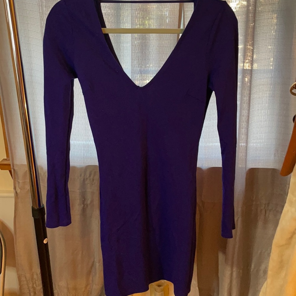 Blue backless dress